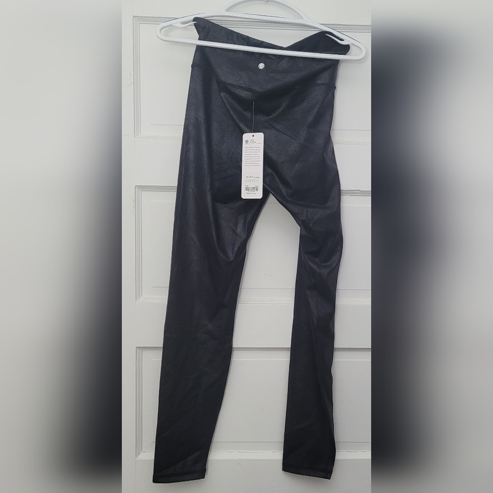 CRZ YOGA Black Faux Leather Leggings
